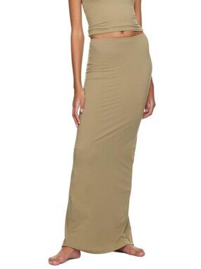 Skims Fits Everybody Long Maxi Skirt Lounge Khaki Tan Size XS